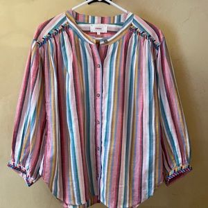 XiRENA Multicolor Striped Blouse
